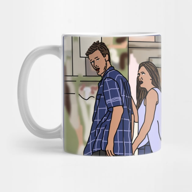 Distracted Boyfriend Meme and his Girlfriend by ellenhenryart